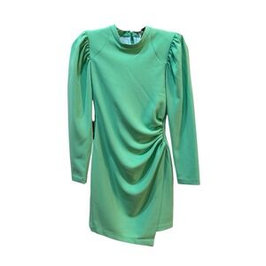 NWT A.L.C.‎ Mini Cady Jane Sheath Dress Crepe Ruched Long Sleeve Green Size 00